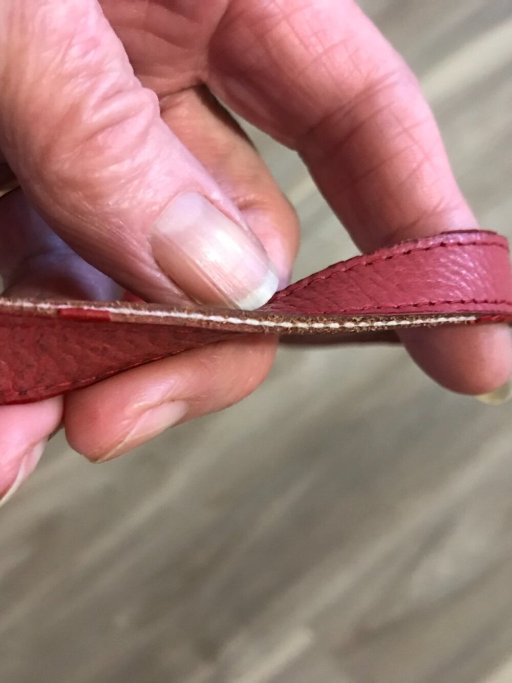 Danier Ladies Red Leather Crossbody Purse/Case - Picture 7 of 7